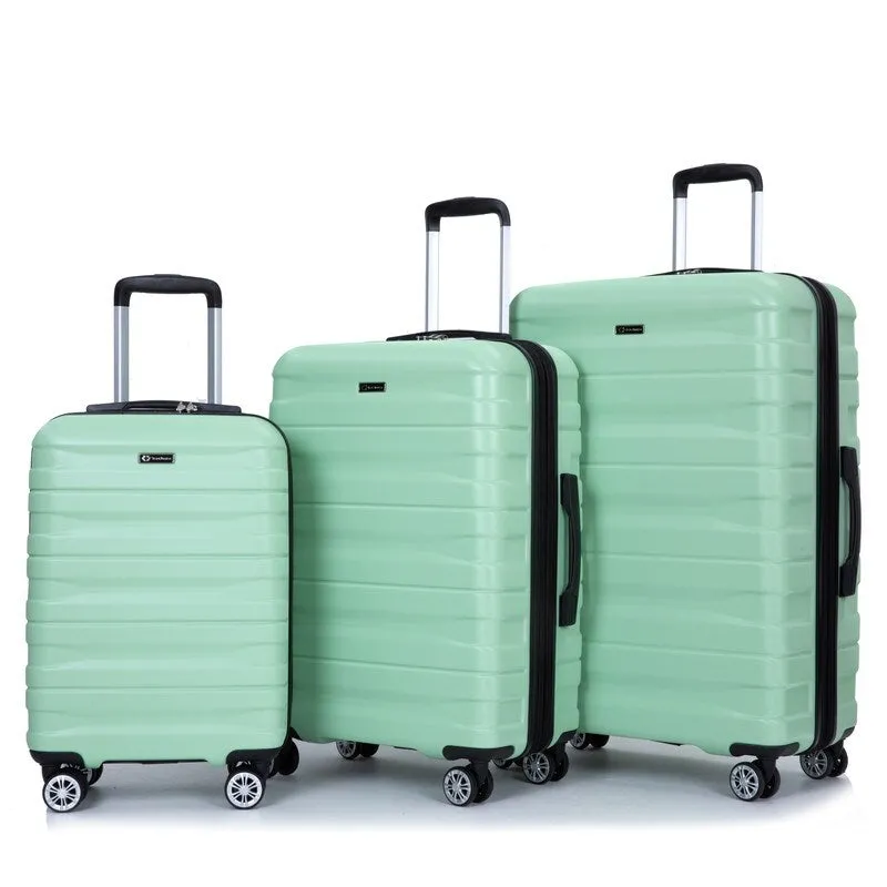 3PCS Durable Suitcase Luggage Sets with 2 Hooks,TSA Lock and Spinner Wheels