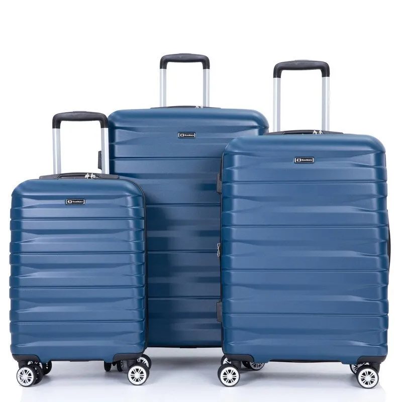 3PCS Durable Suitcase Luggage Sets with 2 Hooks,TSA Lock and Spinner Wheels