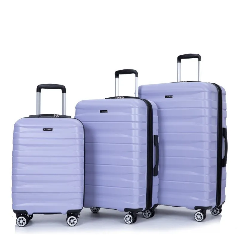 3PCS Durable Suitcase Luggage Sets with 2 Hooks,TSA Lock and Spinner Wheels