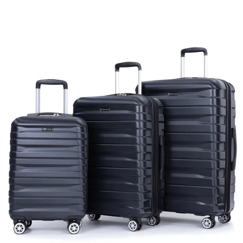 3PCS Durable Suitcase Luggage Sets with 2 Hooks,TSA Lock and Spinner Wheels