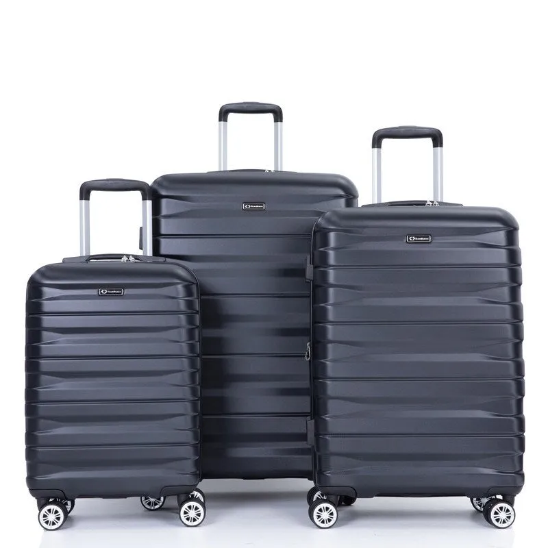 3PCS Durable Suitcase Luggage Sets with 2 Hooks,TSA Lock and Spinner Wheels