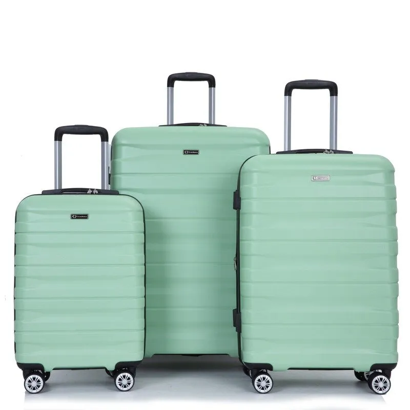 3PCS Durable Suitcase Luggage Sets with 2 Hooks,TSA Lock and Spinner Wheels