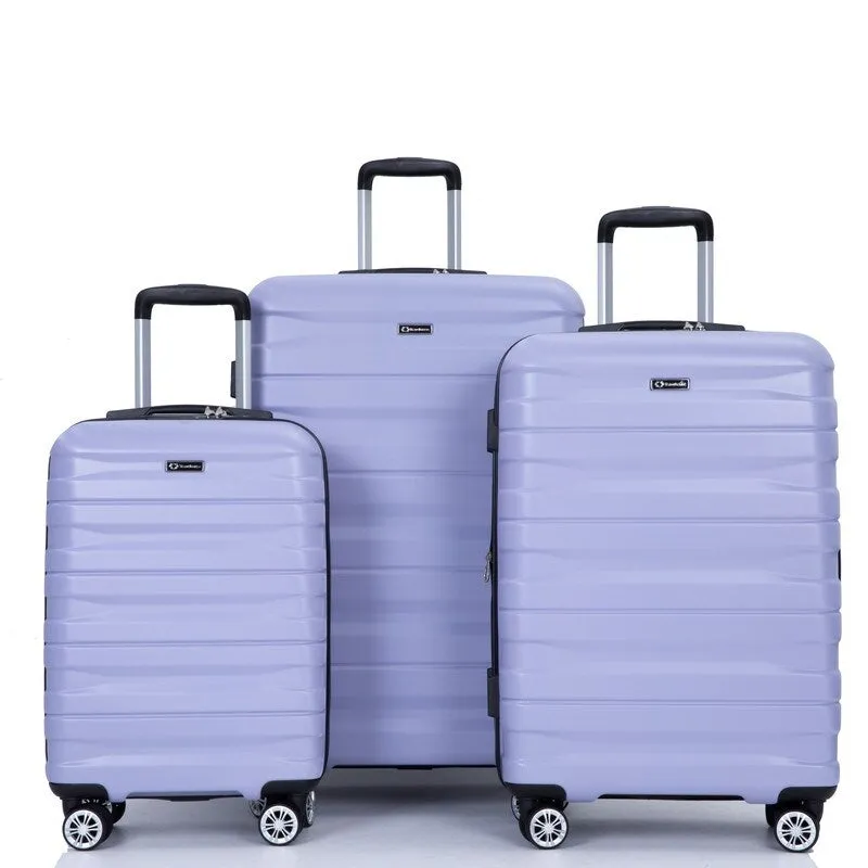 3PCS Durable Suitcase Luggage Sets with 2 Hooks,TSA Lock and Spinner Wheels