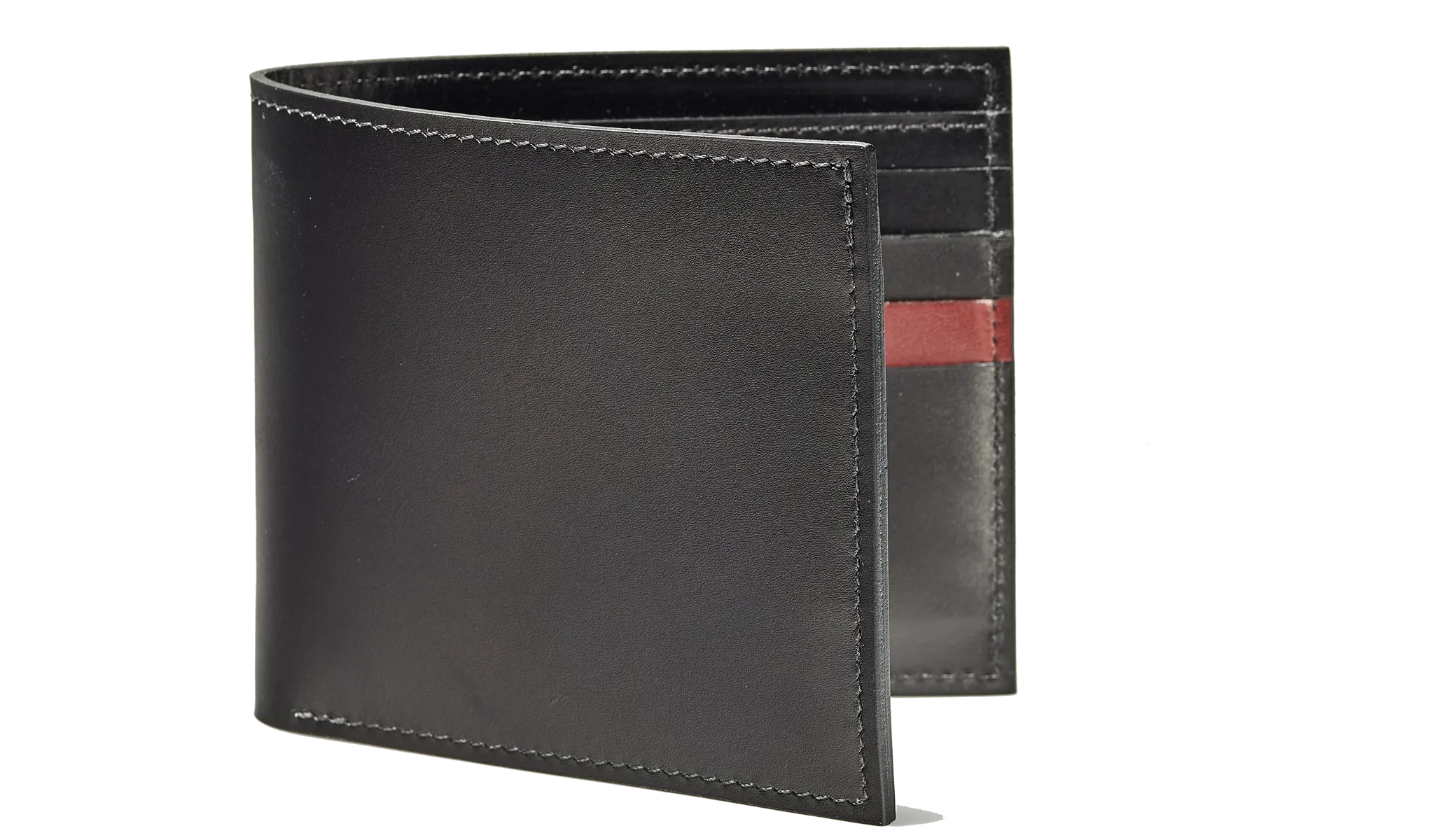 Bifold Wallet One Stripe - Black Calf