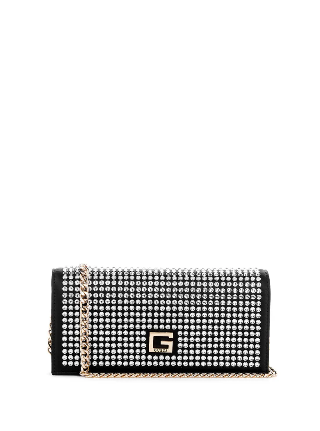 Black Gilded Glamour Crossbody Clutch