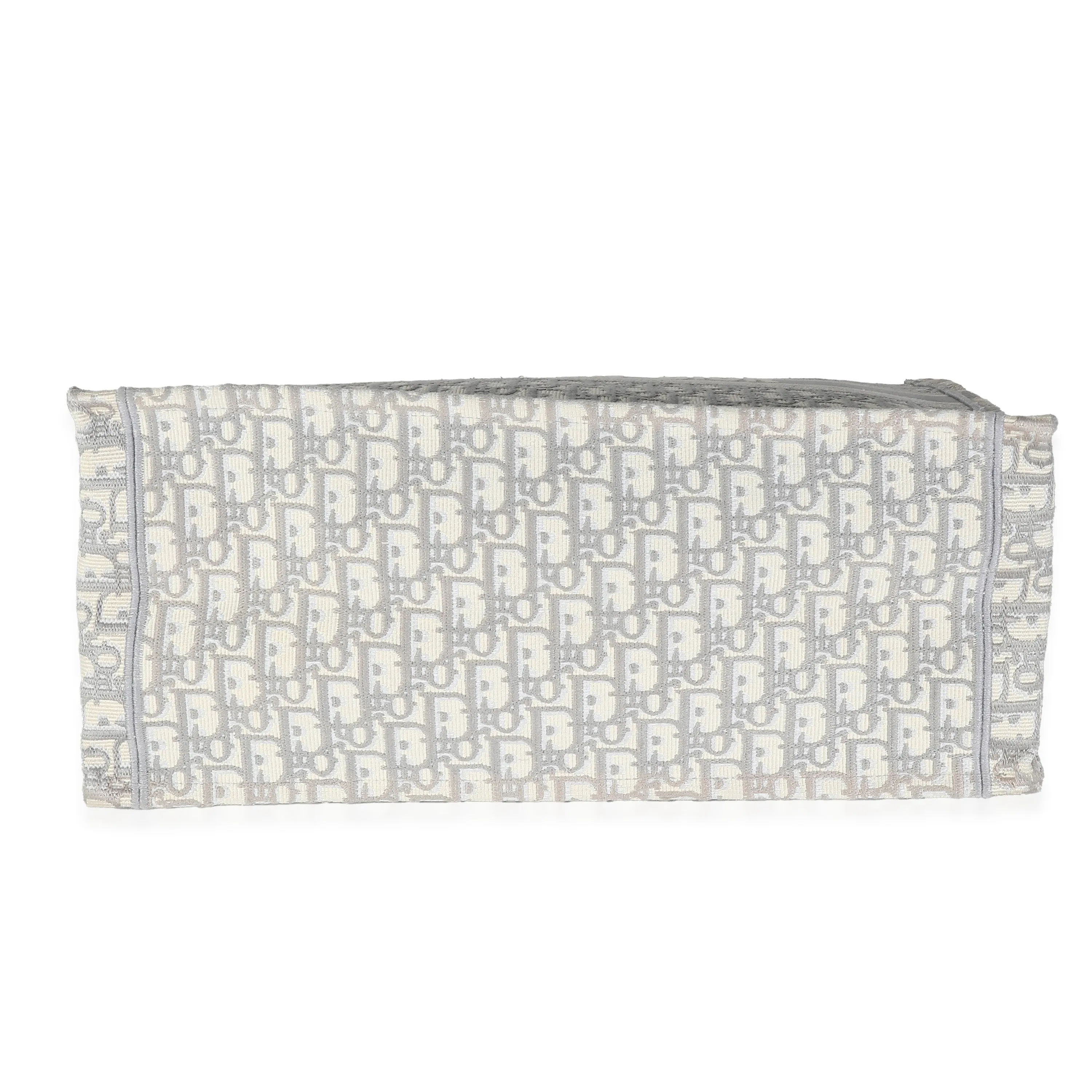 Christian Dior Ecru Gray Oblique Jacquard Large Book Tote