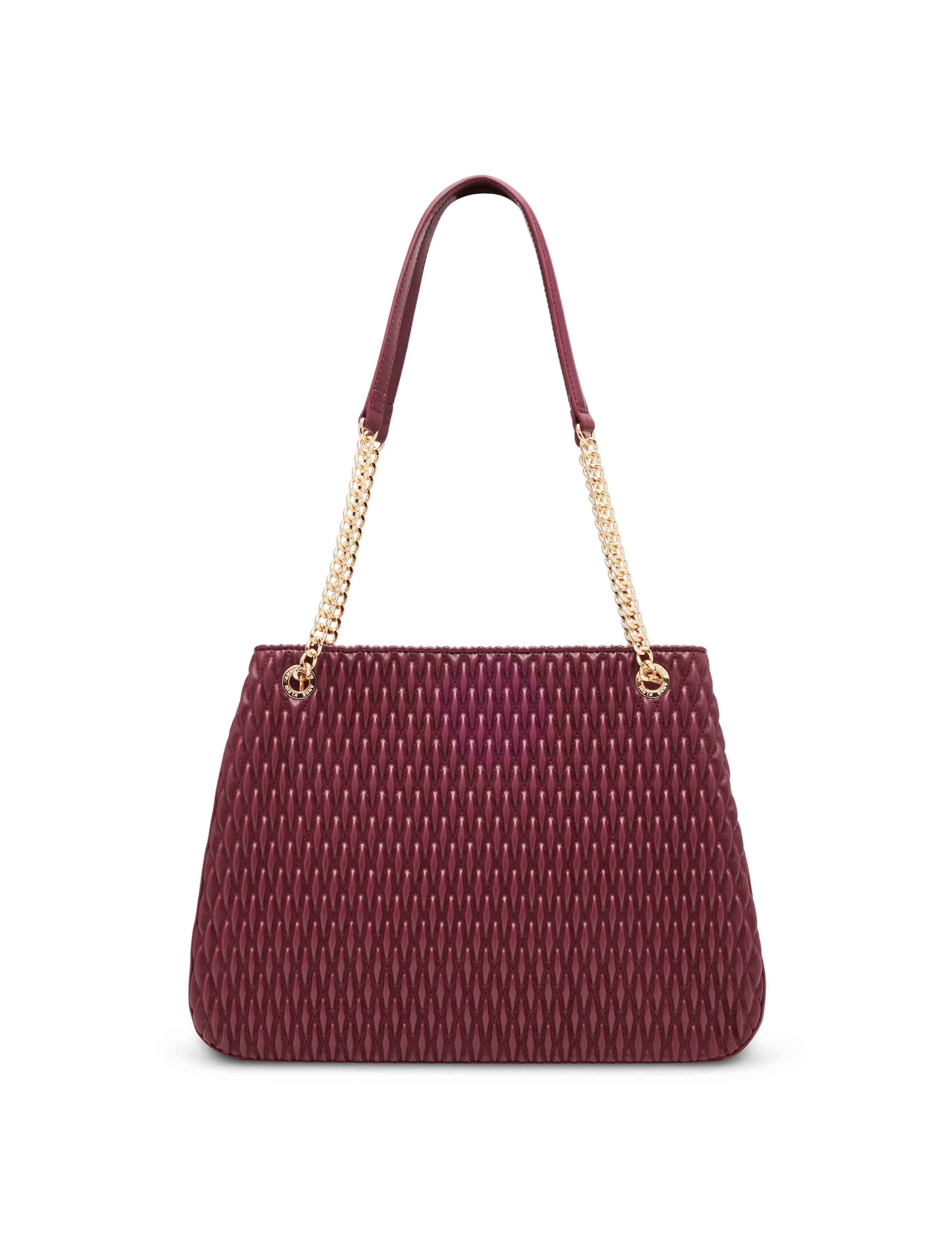 East West ruched Tote with chain straps