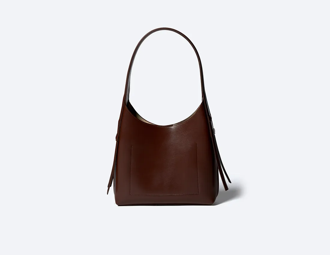 Frida Vegan Italian Grape Leather Shoulder Bag | Cocoa