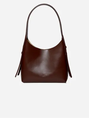 Frida Vegan Italian Grape Leather Shoulder Bag | Cocoa