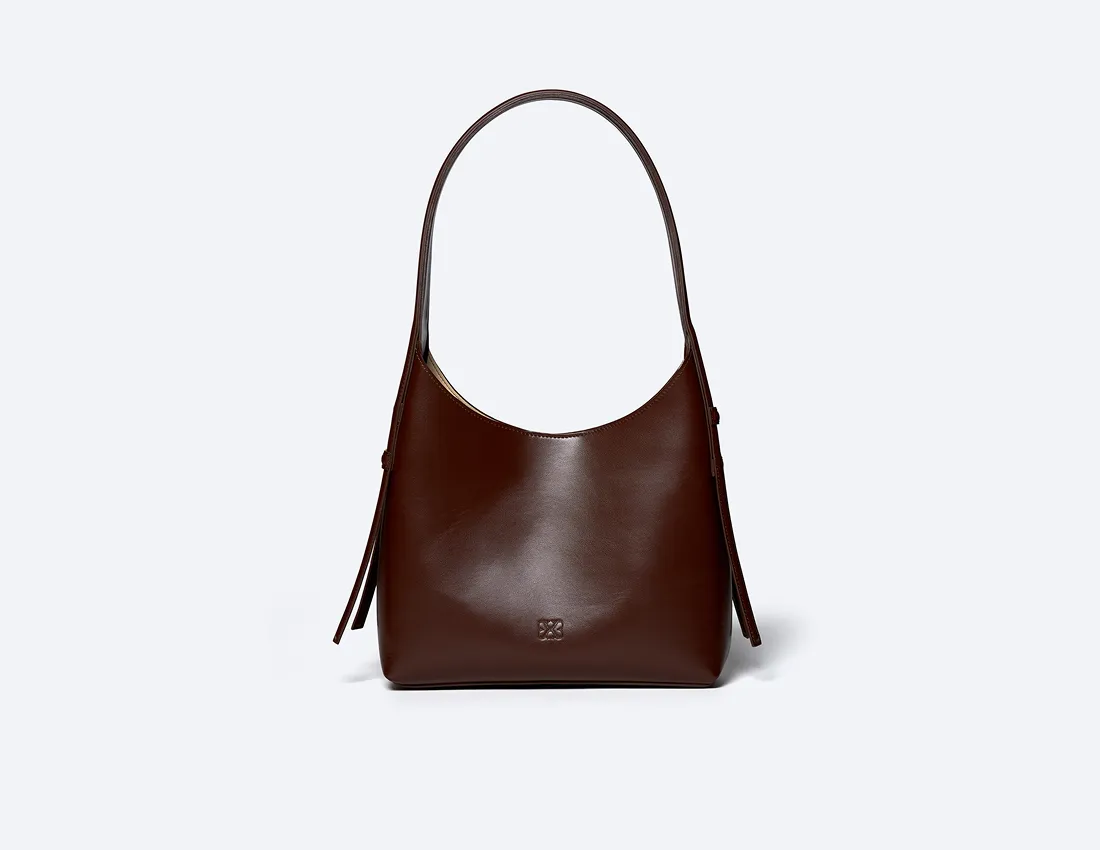 Frida Vegan Italian Grape Leather Shoulder Bag | Cocoa