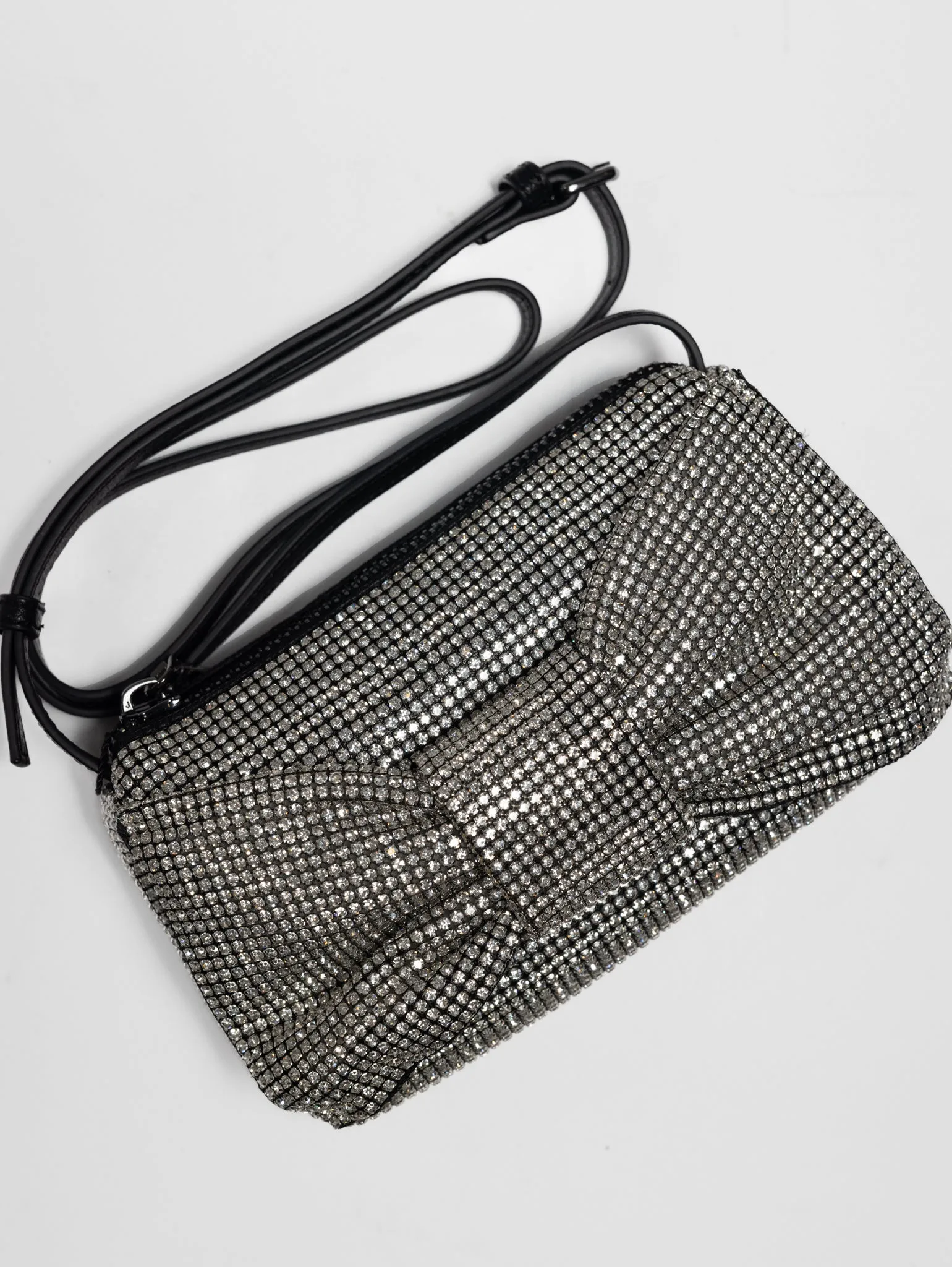 Full Rhinestone Bag with Silver Bow