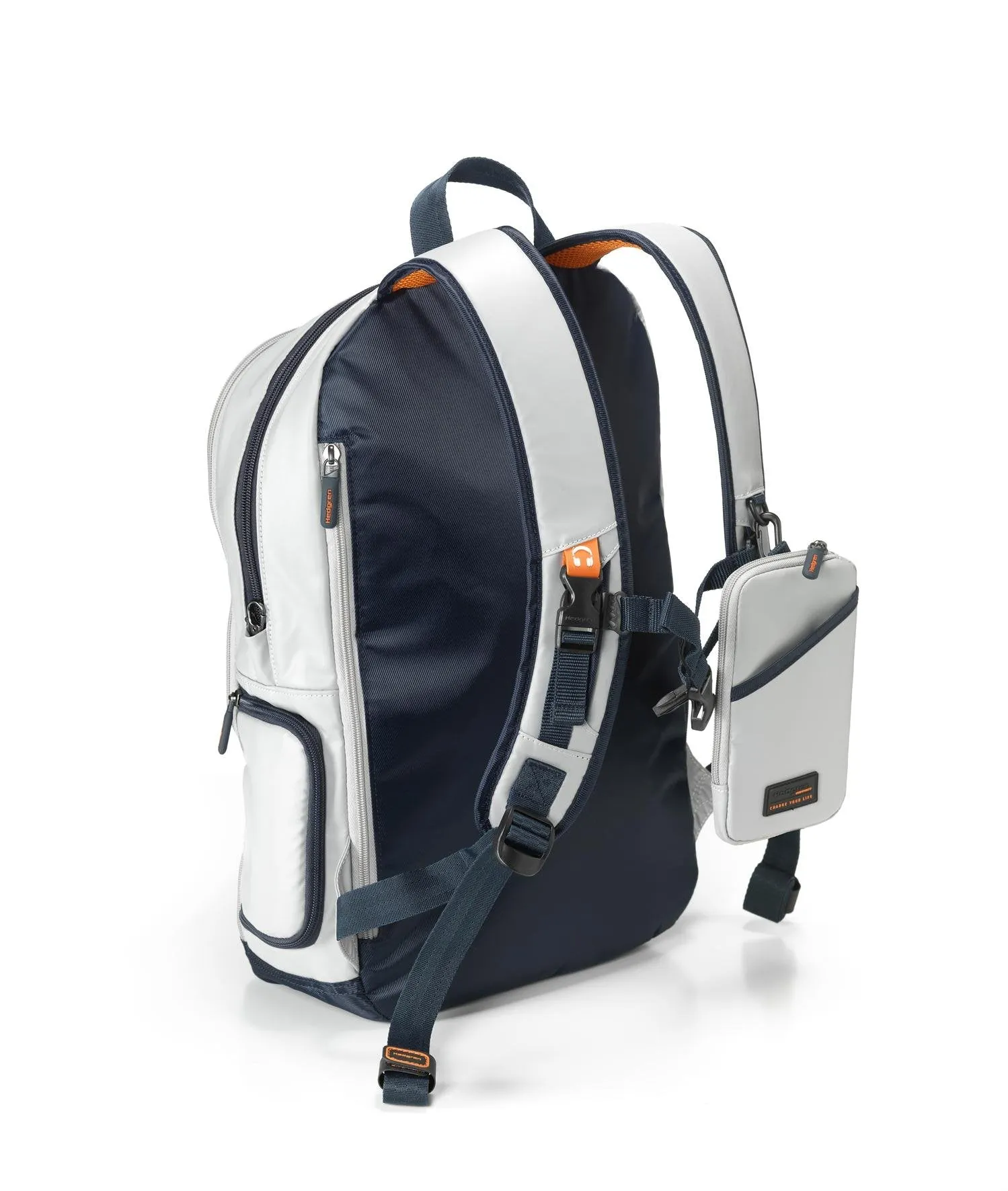 Hedgren Junction 15" Laptop Backpack W/Retractable USB Cable Dedicated Battery Storage