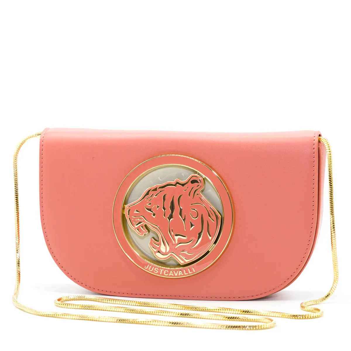 Just Cavalli Logo Plaque Foldover Crossbody Bag