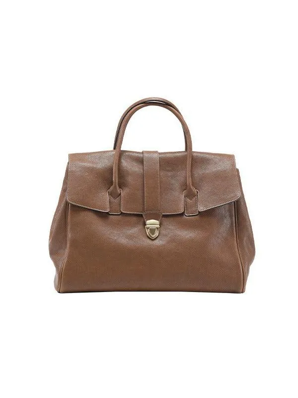 Large Elegant Soft Genuine Leather Tote Briefcase for Women