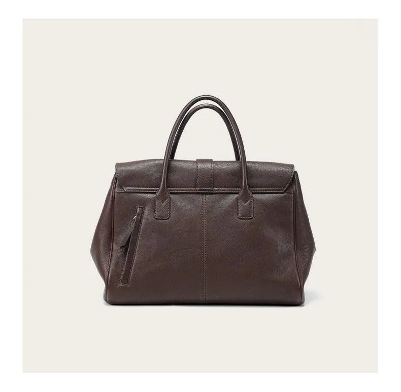 Large Elegant Soft Genuine Leather Tote Briefcase for Women