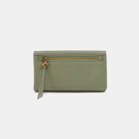 Lumen Continental Wallet In Pebbled Leather - Watercress