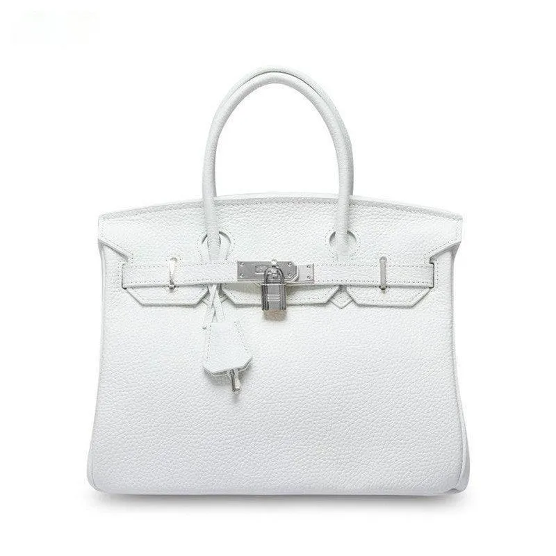 Luxury Classic Genuine Leather Bag Silver Tone, Must-have Leather Designer Bag, Shoulder Bag, Crossbody Bag, Gift For Her