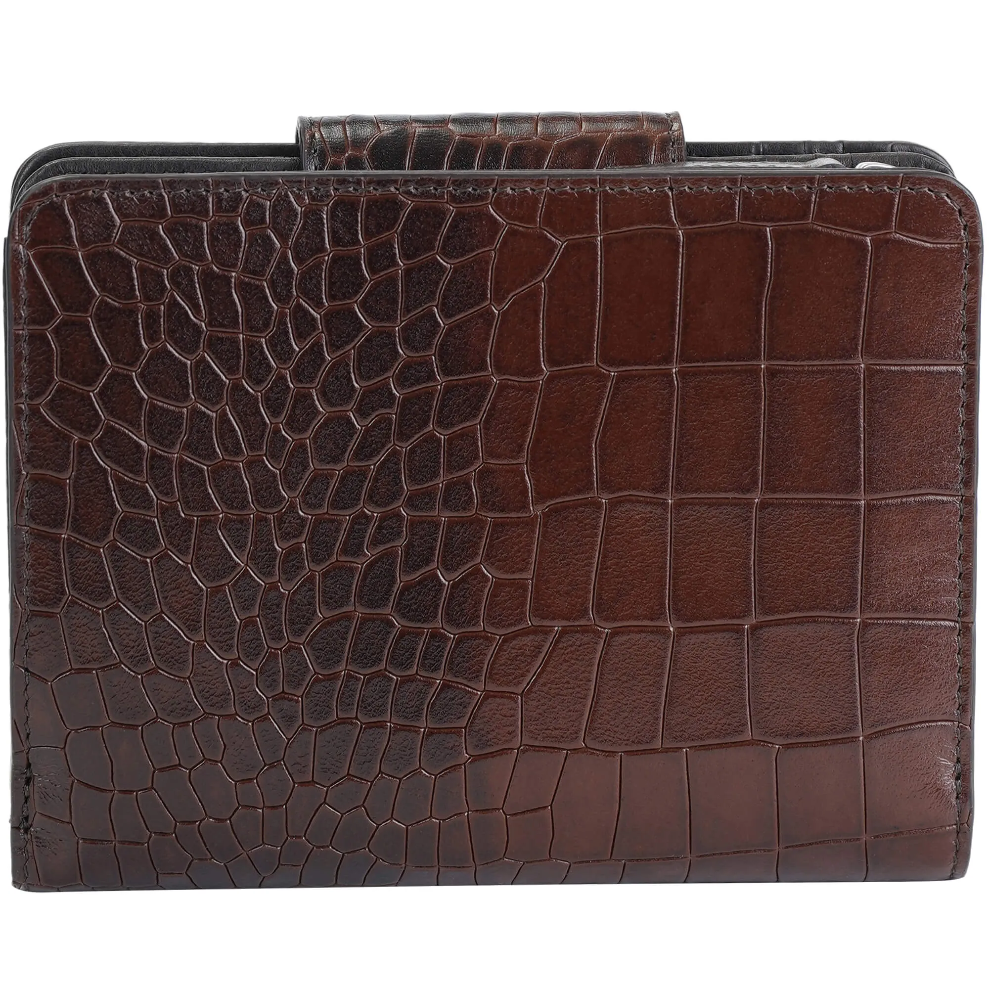 Mancini Croco2 Women's Medium Clutch Wallet with Enhanced RFID Protection