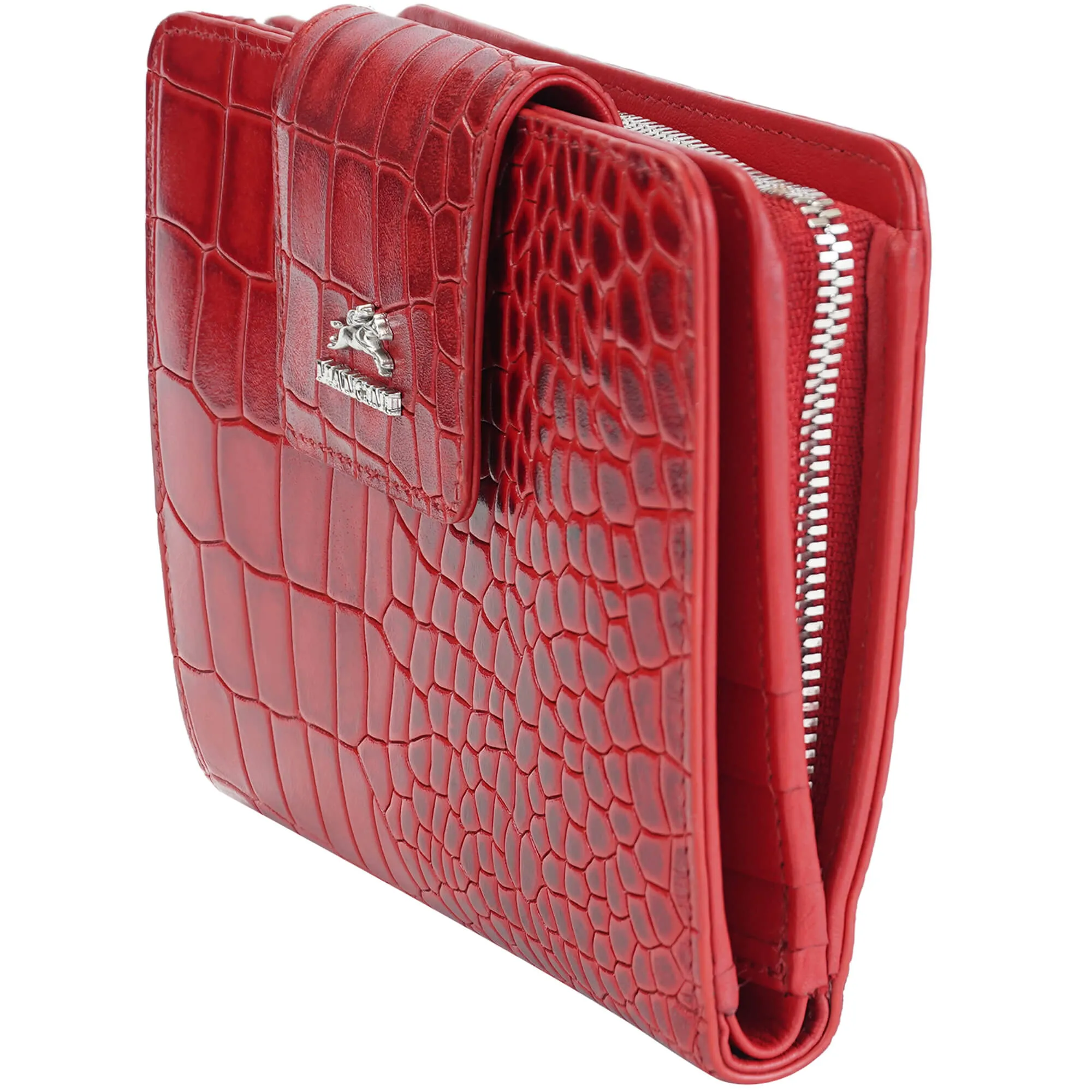 Mancini Croco2 Women's Medium Clutch Wallet with Enhanced RFID Protection