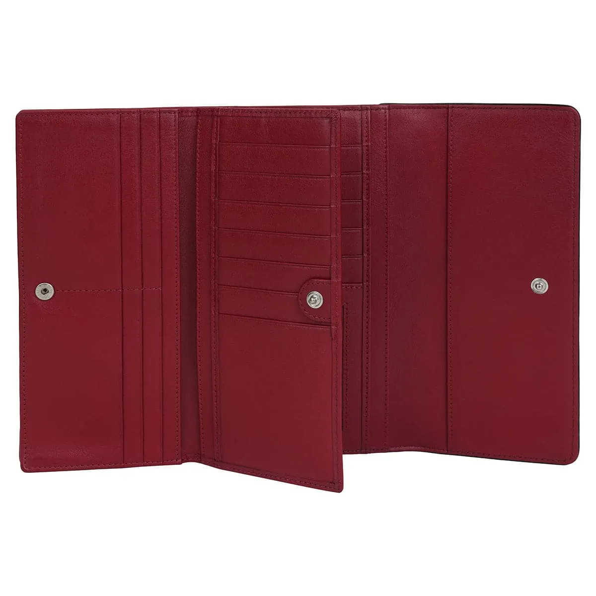 Mancini Sonoma Women's Leather Quad fold Wallet with Enhanced RFID Protection