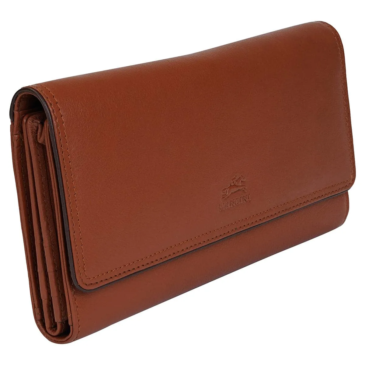 Mancini Sonoma Women's Leather Quad fold Wallet with Enhanced RFID Protection