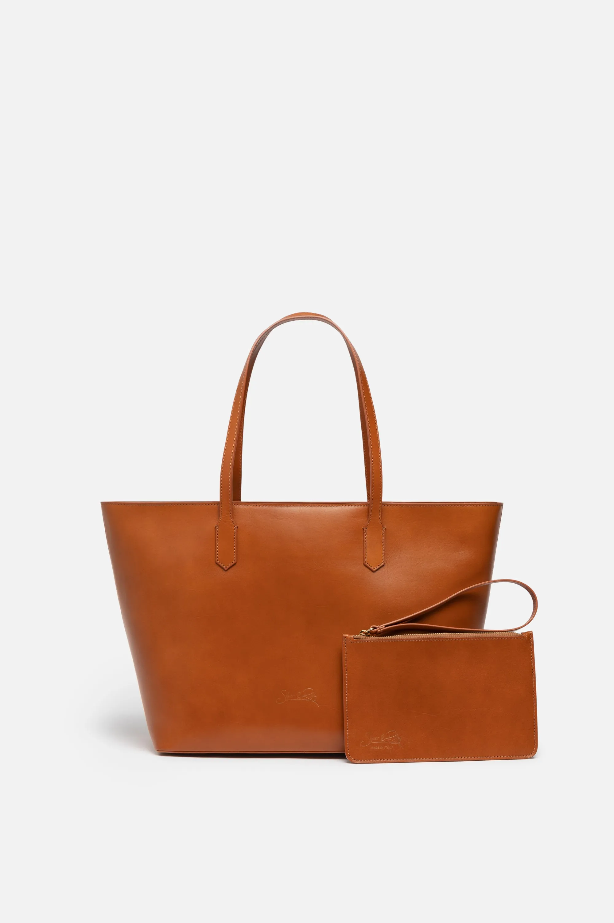 Manila All Purpose Large Carryall Leather Tote Bag in Camel Brown - WAITLIST