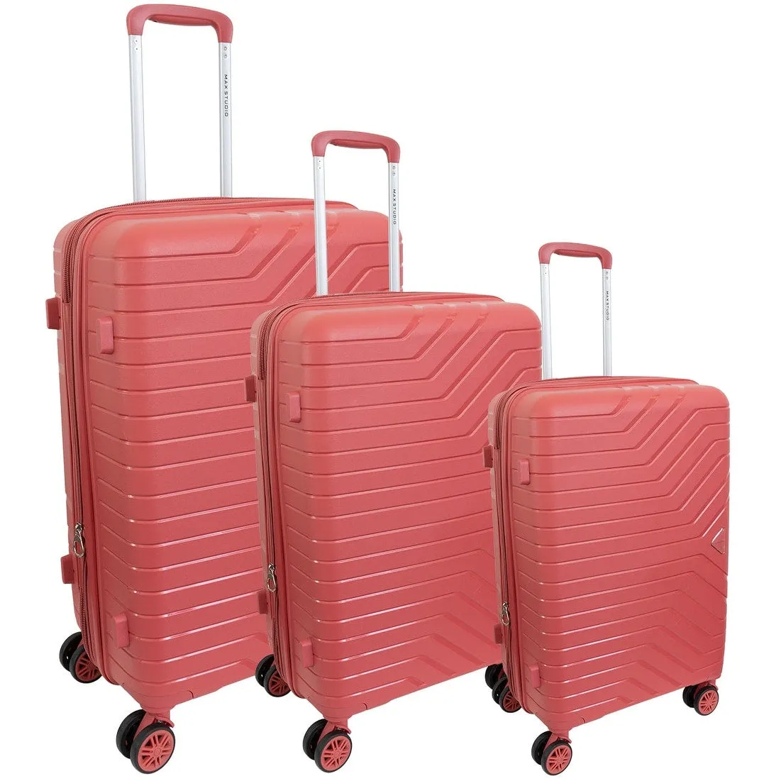 Max Studio 3 Piece Stirling Expandable Lightweight Durable Suitcase Double Spinner Wheels Luggage Set
