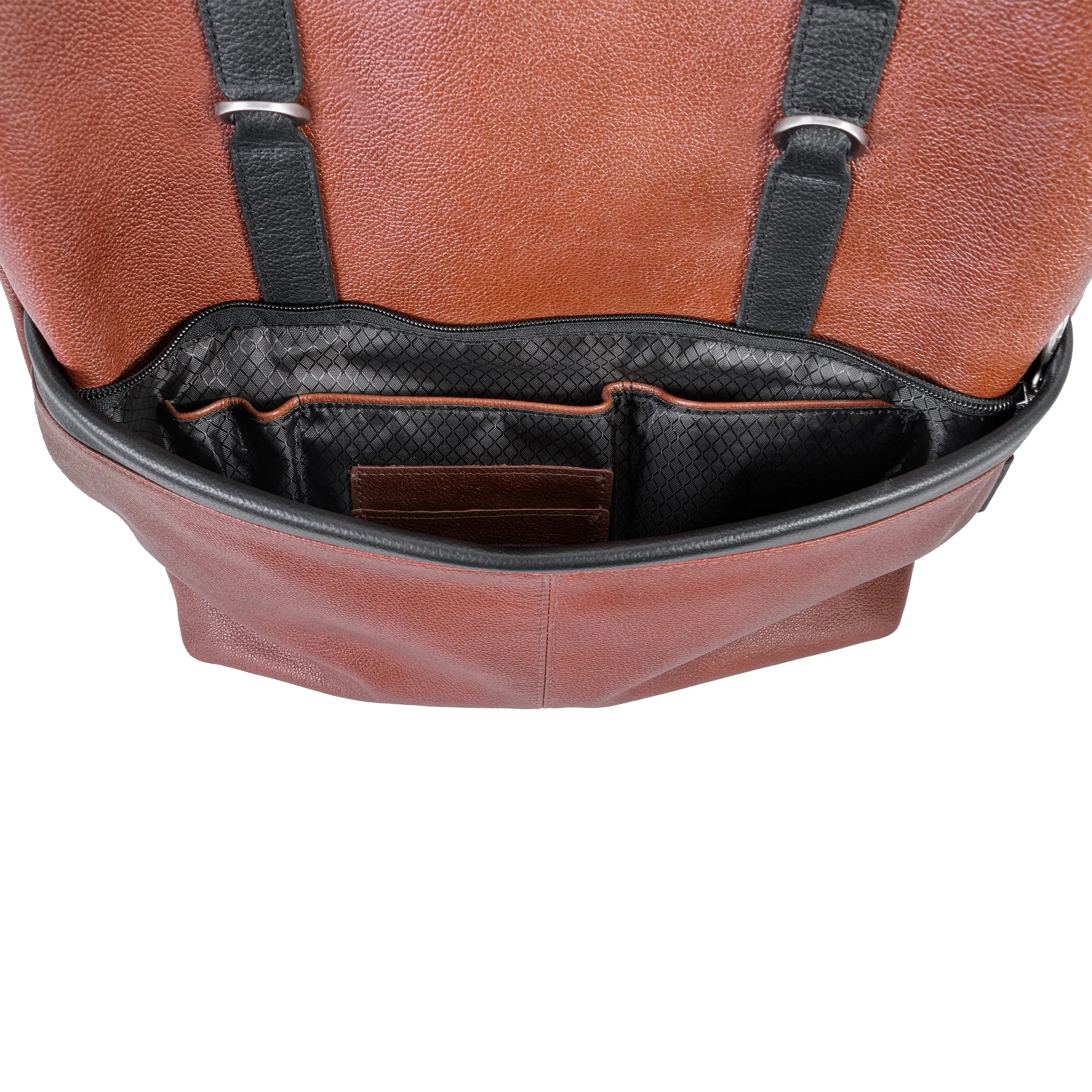 McKlein USA Element 17" Leather Two-Tone Flap-Over Laptop & Tablet Backpack
