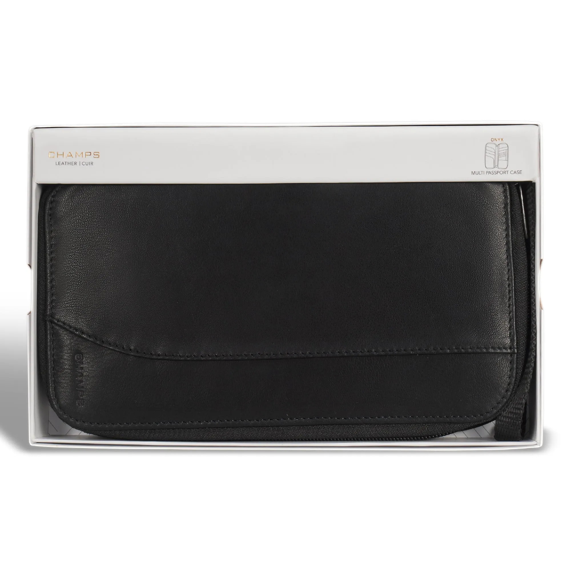 Onyx / Leather Multi Passport Case *Drop Ship*