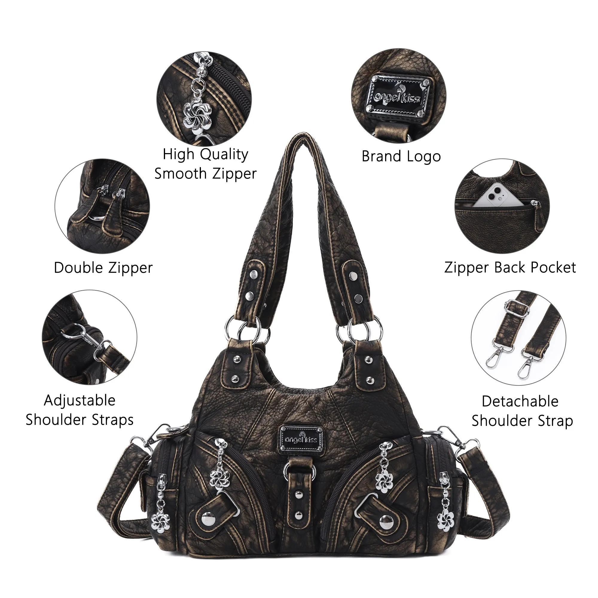 Retro tie-dye adjustable chic shopping tote