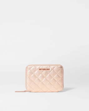 Rose Gold Metallic Leather  Passport Organizer