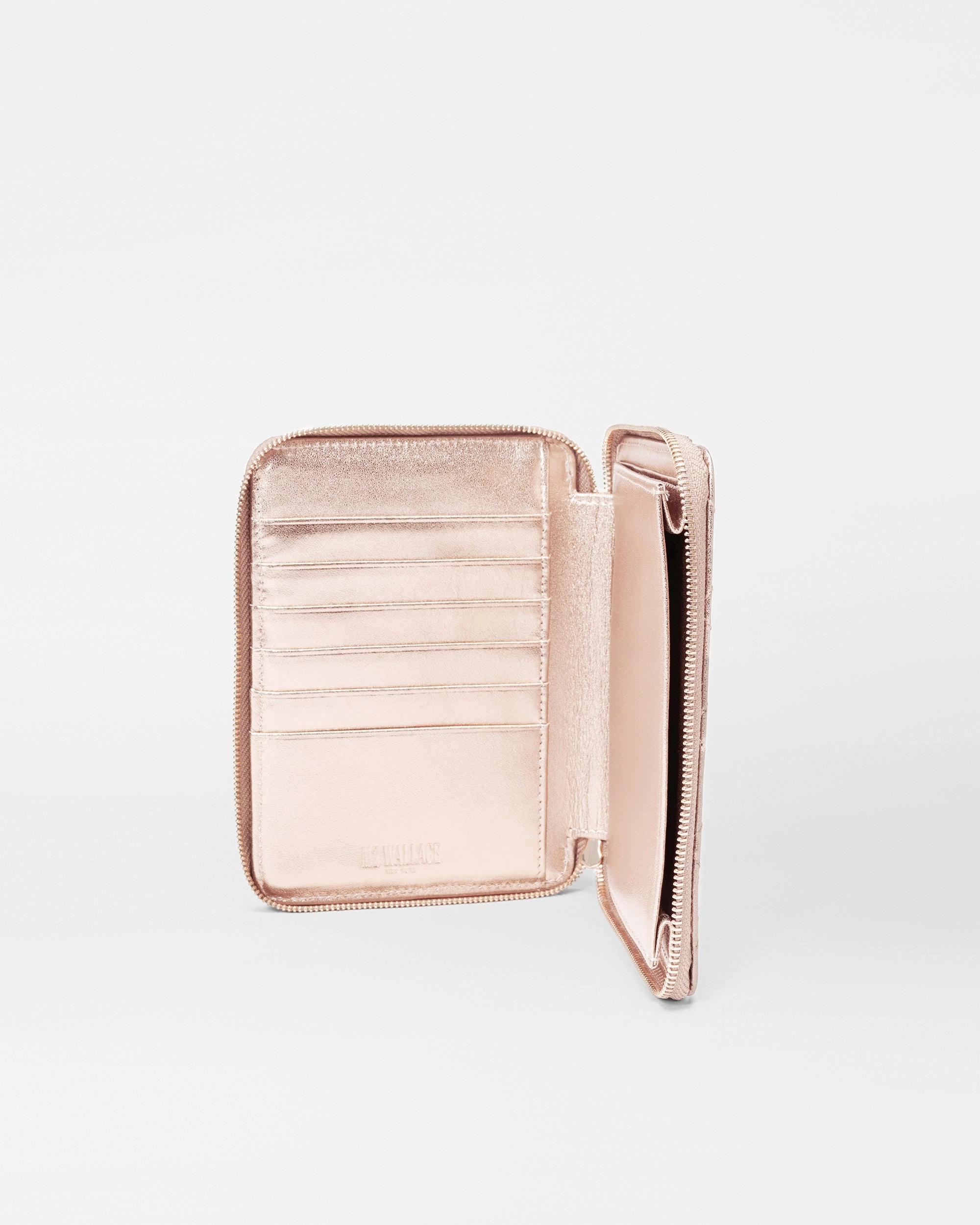 Rose Gold Metallic Leather  Passport Organizer
