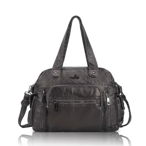 Slim Vegan Leather Tote Bag for Office | Waterproof PU Leather Briefcase for  Women