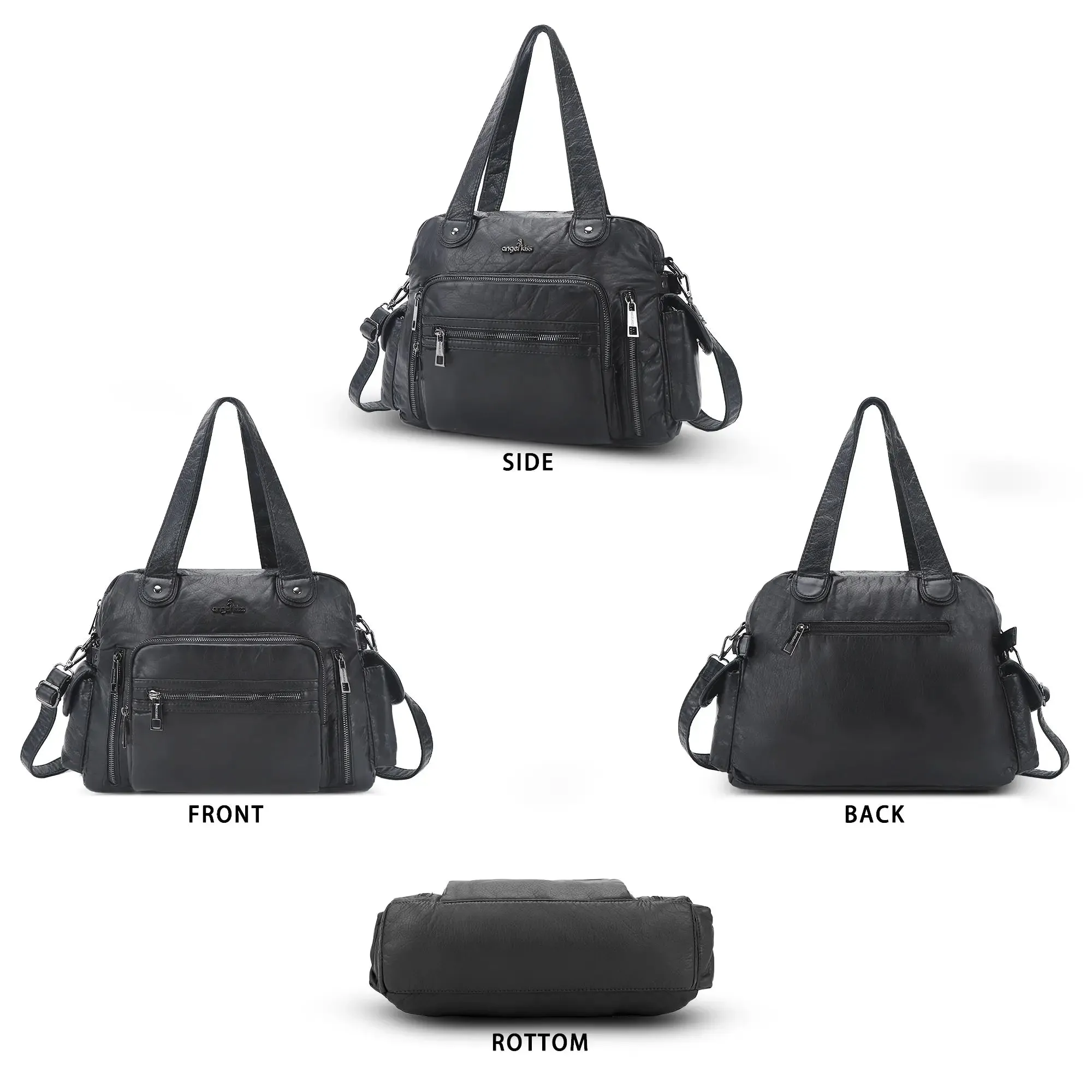 Slim Vegan Leather Tote Bag for Office | Waterproof PU Leather Briefcase for  Women