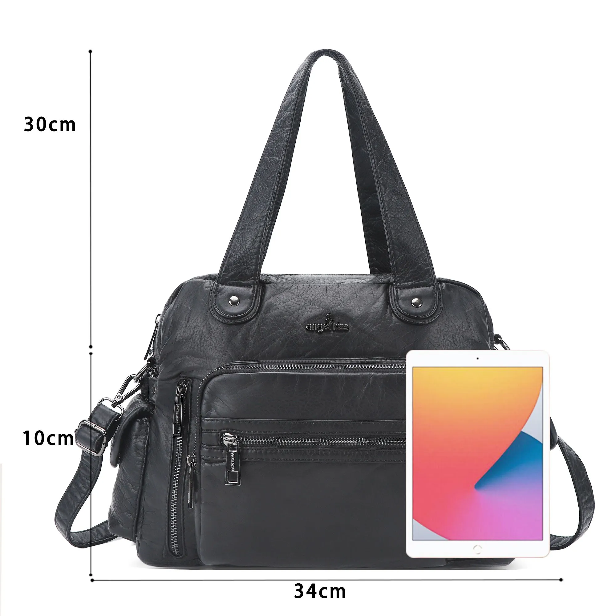 Slim Vegan Leather Tote Bag for Office | Waterproof PU Leather Briefcase for  Women