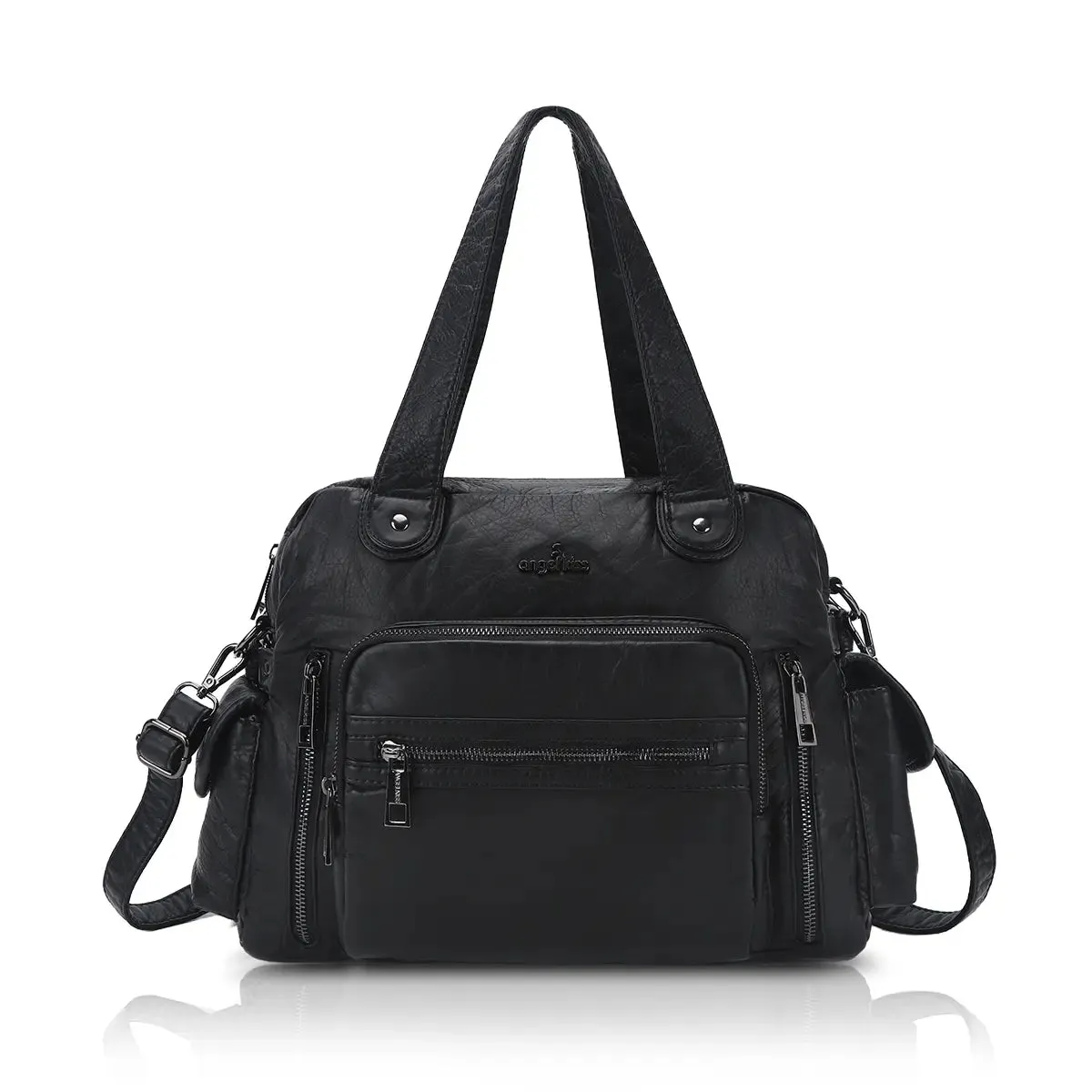Slim Vegan Leather Tote Bag for Office | Waterproof PU Leather Briefcase for  Women