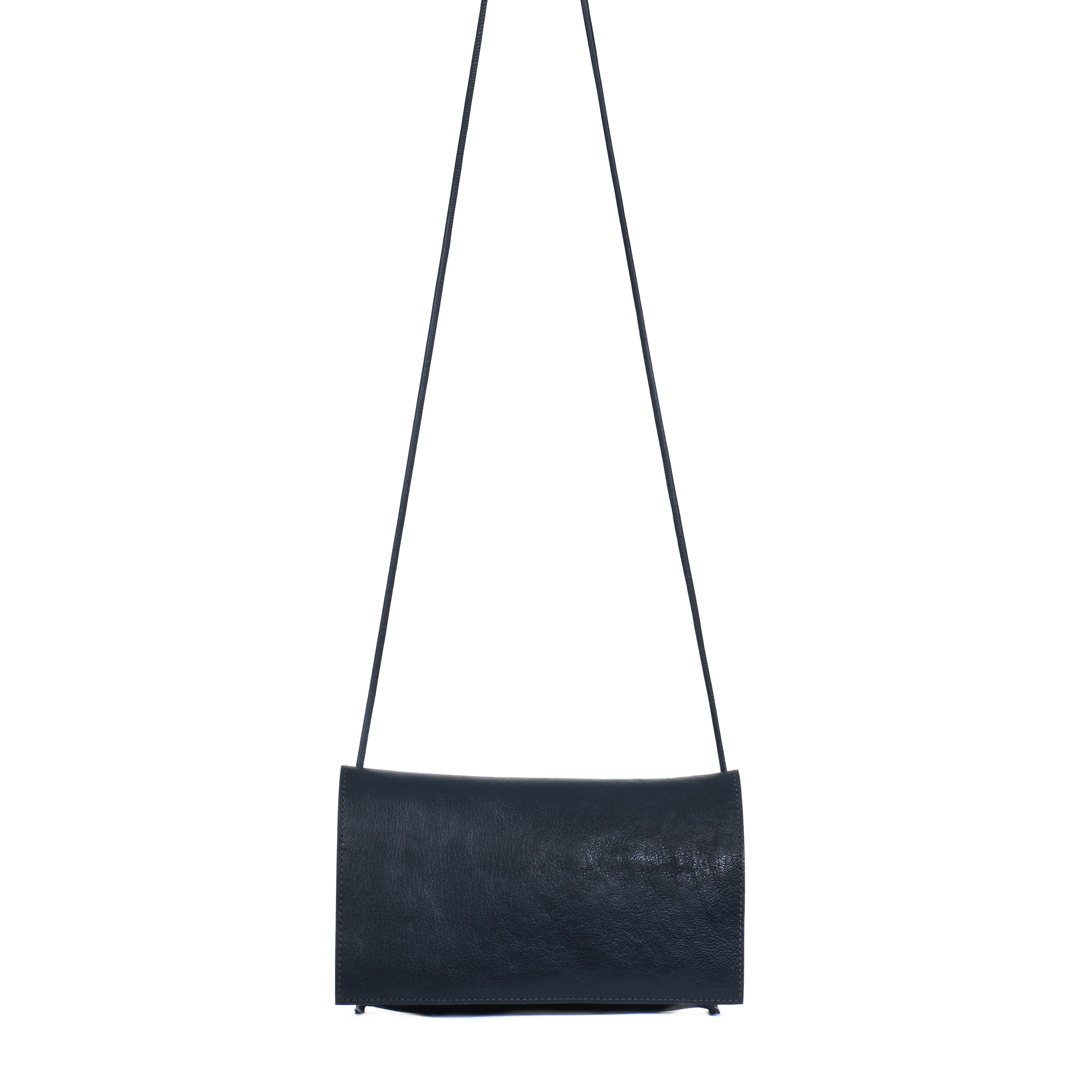 STRAPPY FOLDOVER BLACK ITALIAN LAMB