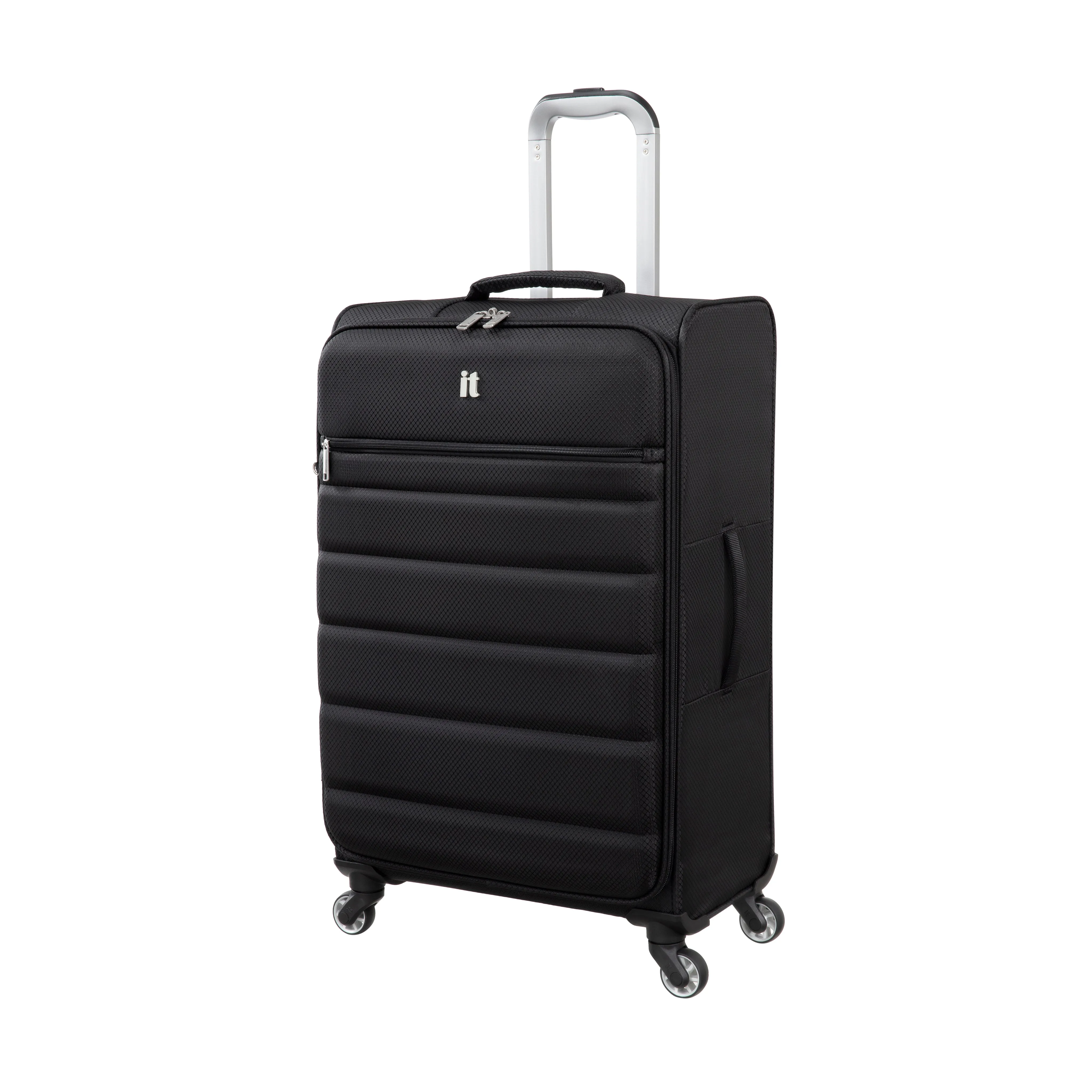 Striving 3 Piece Softside 4 Wheel Spinner Luggage Set (Black)