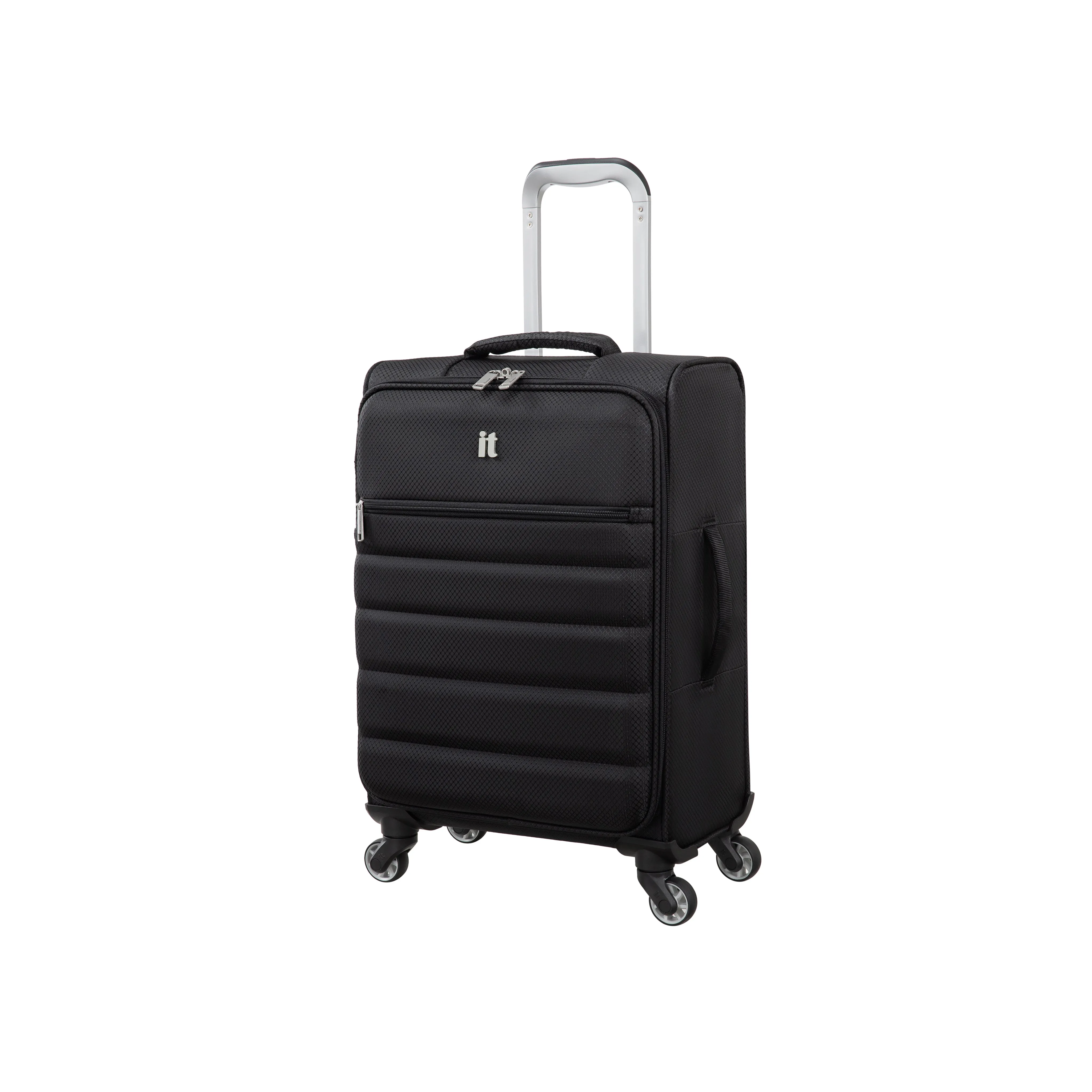 Striving 3 Piece Softside 4 Wheel Spinner Luggage Set (Black)