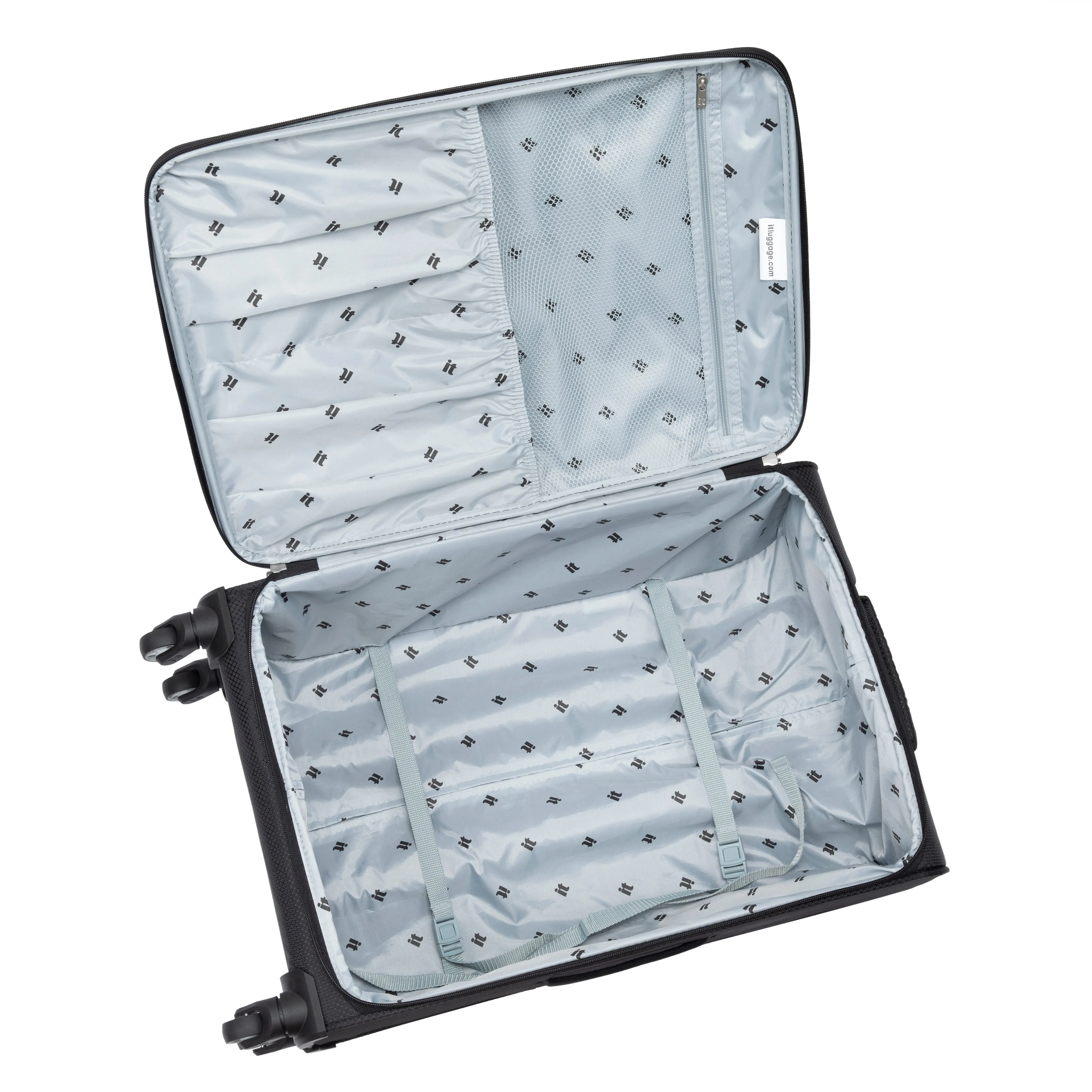 Striving 3 Piece Softside 4 Wheel Spinner Luggage Set (Black)