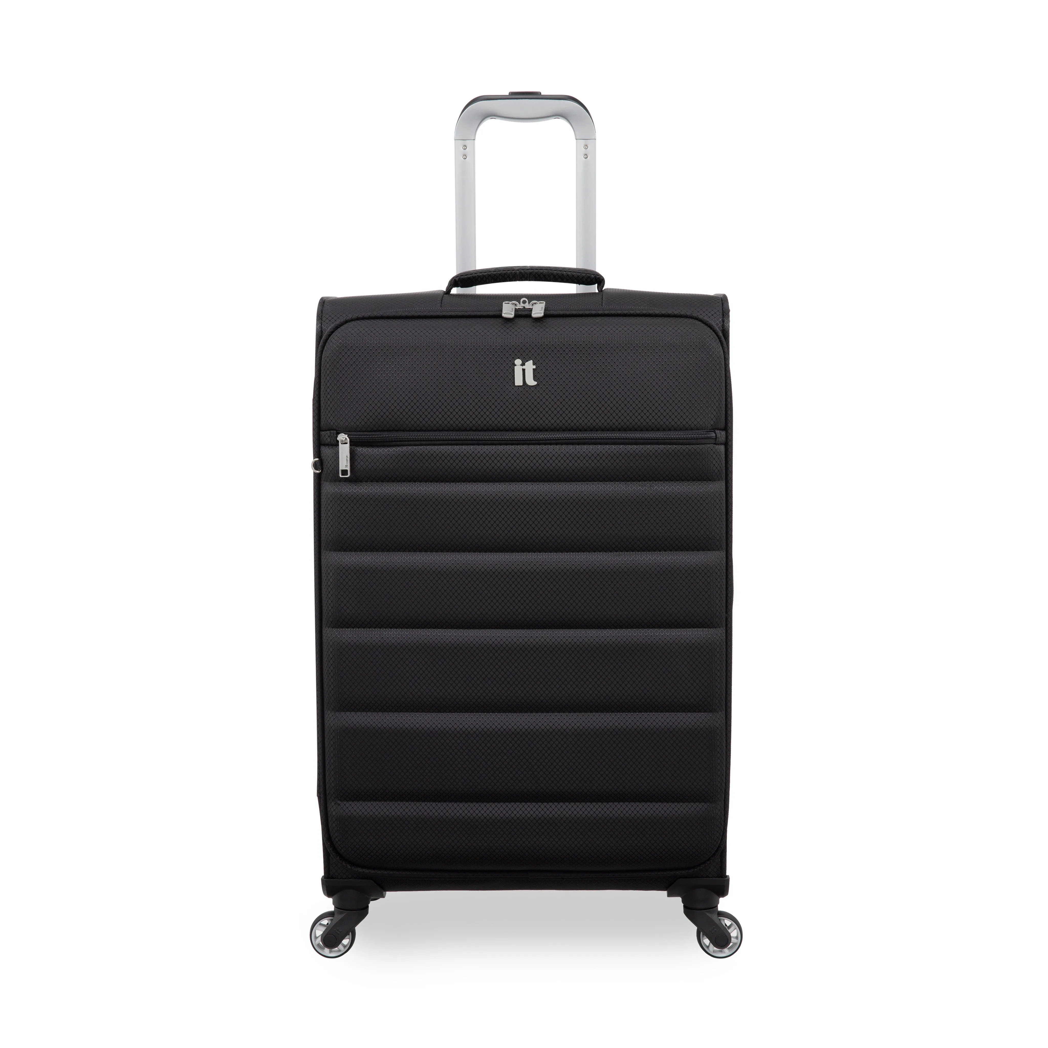 Striving 3 Piece Softside 4 Wheel Spinner Luggage Set (Black)