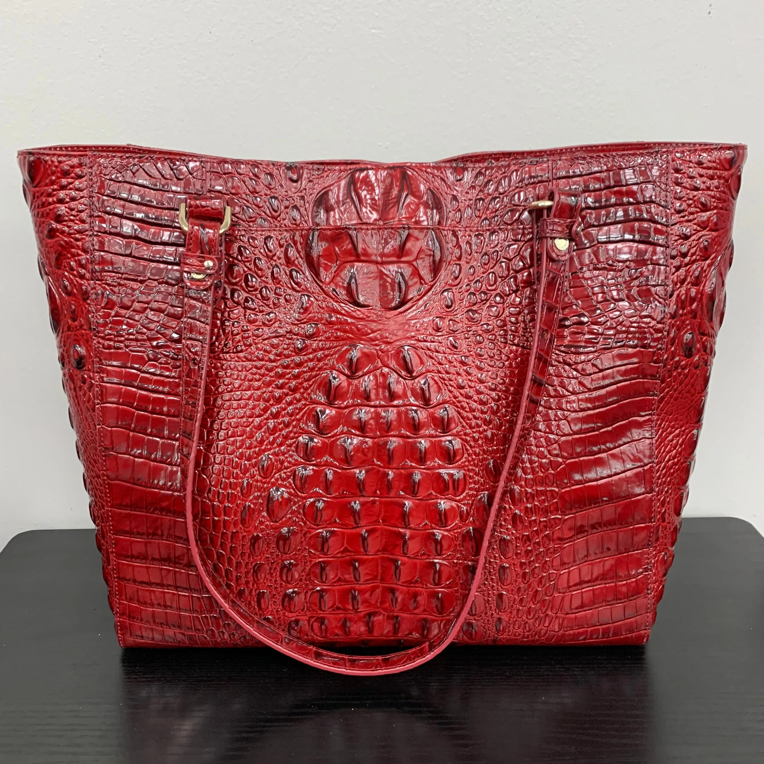 Tote Designer By Brahmin In Red, Size:Large