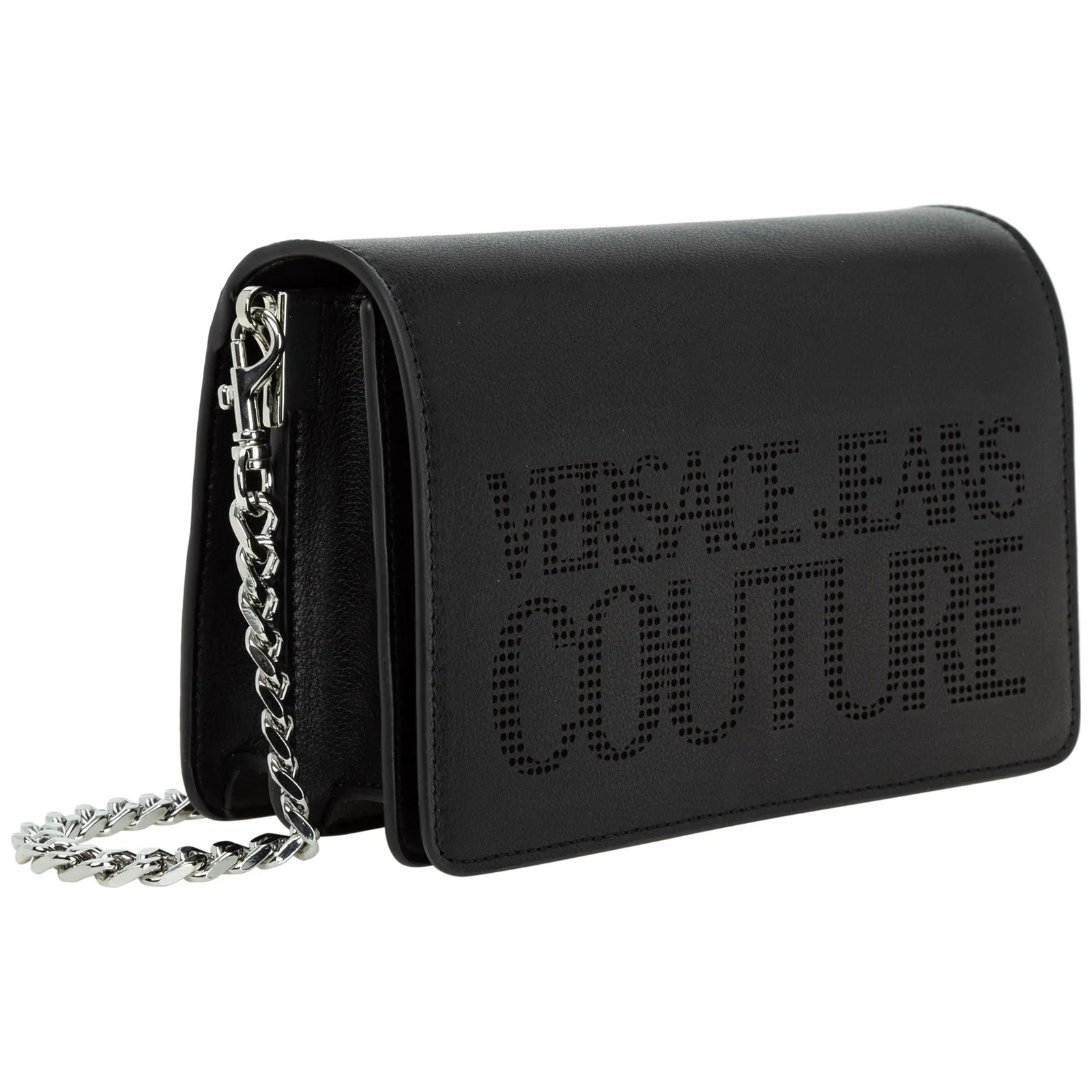 Versace Jeans Couture Logo-Perforated Foldover Crossbody Bag