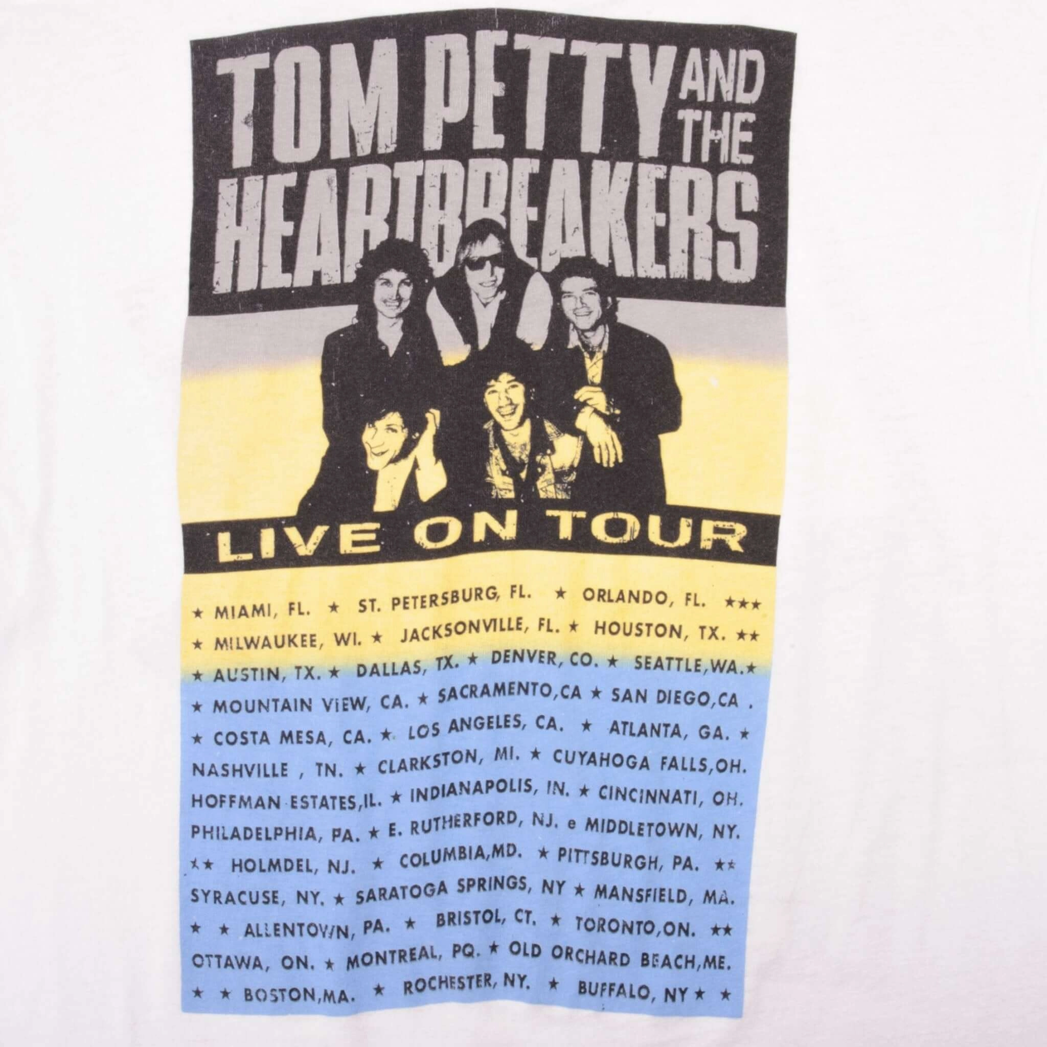 VINTAGE TOM PETTY AND THE HEARTBREAKERS 1989 TEE SHIRT LARGE MADE IN USA
